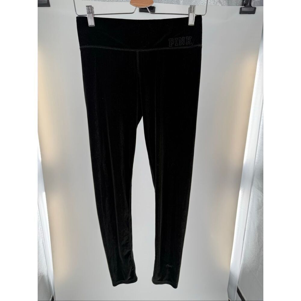 Pink Victoria’s Secret Dark Green Velvet Leggings Medium